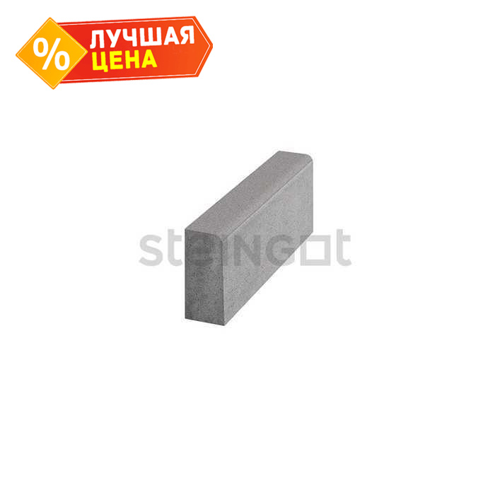 Тротуарный бордюр садовый Steingot, полный прокрас, цвет серый, 500*200*80 мм