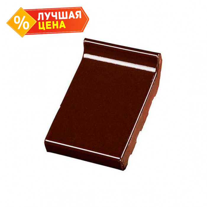 Клинкерный водоотлив Terca Dark brown shine глазурованный с блеском, 160*105*30 мм