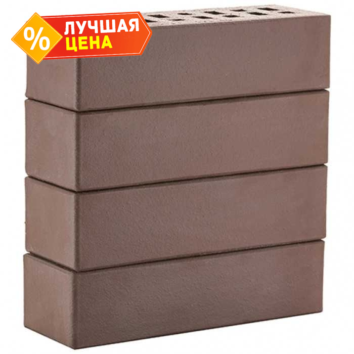 Кирпич ЛСР Мюнхен гладкий клинкерный коричневый M300 250х85х65 мм
