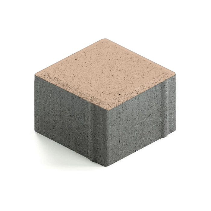 Тротуарная плитка 342 механический завод Квадрат 100х100х80 мм, бежевый