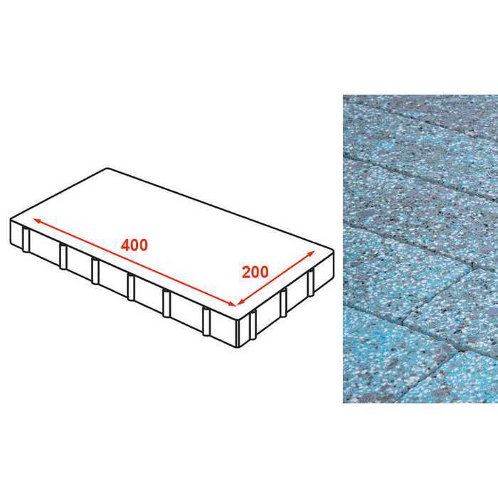 Плита тротуарная Готика Granite FINERRO, Азул Баxия 400x200x80 мм