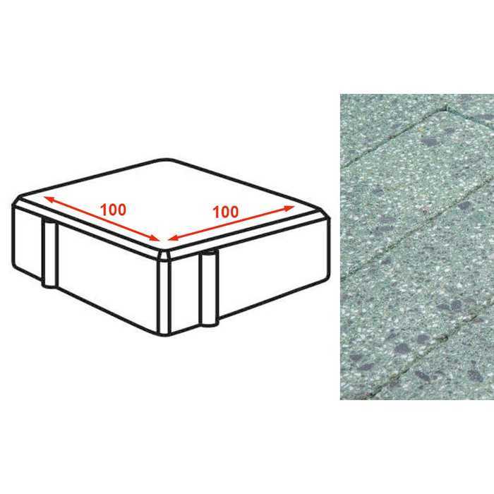 Плита тротуарная Готика Granite FINERRO, квадрат, Порфир 100x100x80 мм